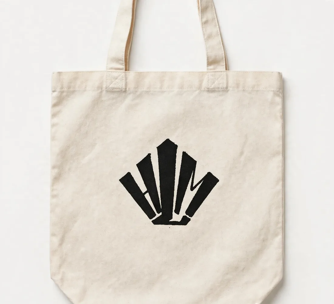 Tote bag écru — Toile naturelle, logo vert.