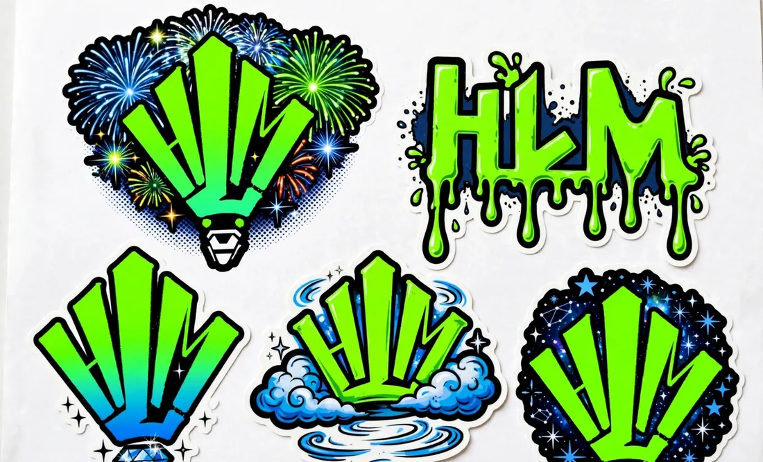 Stickers néon — Version fluo, pour les planches et les casques.