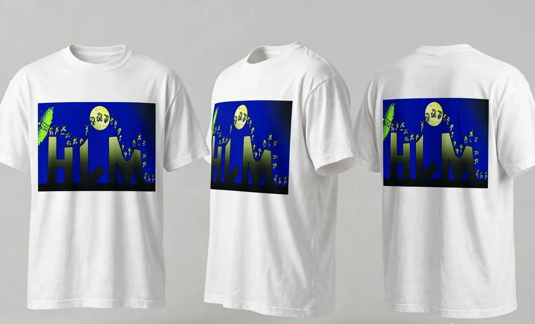 T-shirt · coupe ample — La même coupe, à plat.