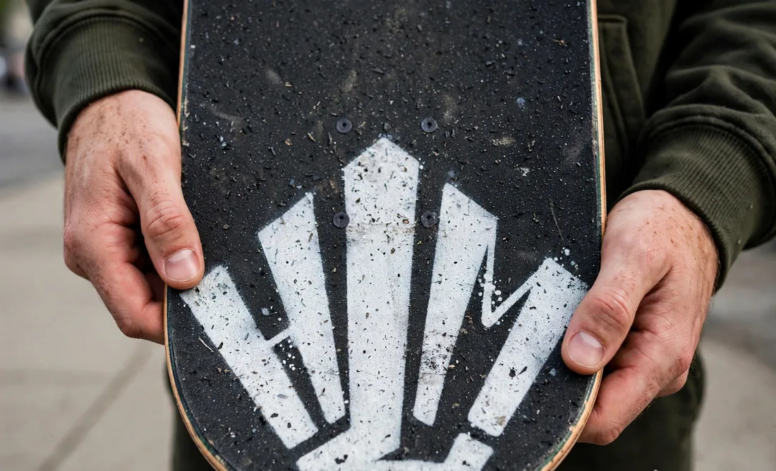 Grip HLM — Le logo HLM découpé dans le grip.